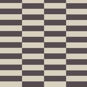 check - bone beige _ purple brown - earthy checkerboard geometric