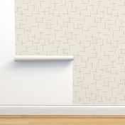 contemporary grid - bone beige _ creamy white - geometric
