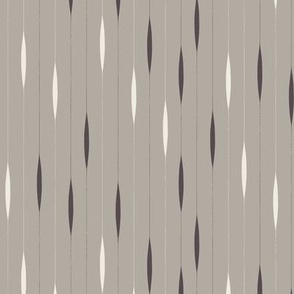contemporary stripe - cloudy silver _ creamy white _ purple brown - modern vertical stripes