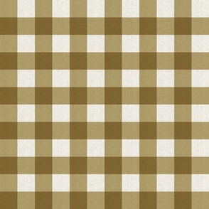 Small scale rustic plaid check in earthy warm in light green with a vintage linen texture 