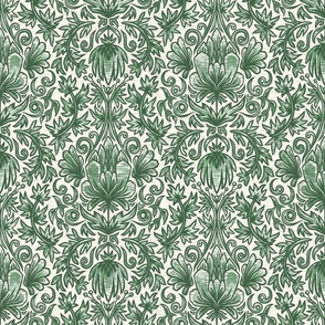 French Country Floral in Green – Small Scale