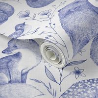 Forest Fauna Toile - blue 