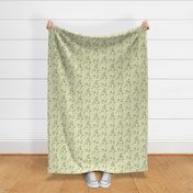 Forest Fauna Toile - retro green on cream, small 