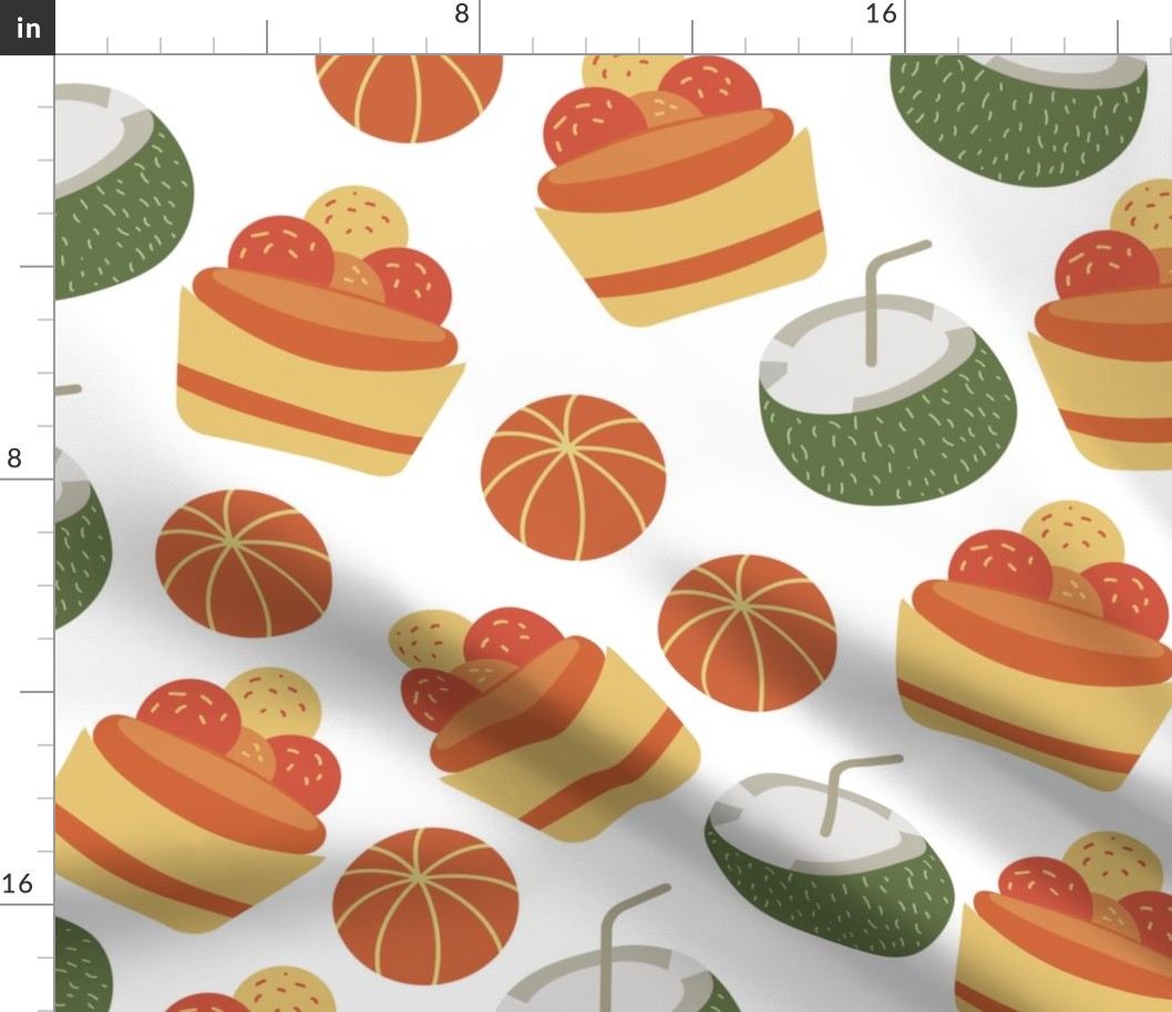 Summer Cake and Drink Pattern 