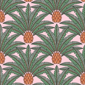 festive palm fan/green pink orange/medium 