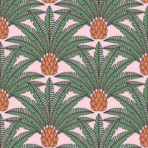 festive palm fan/green pink orange/large