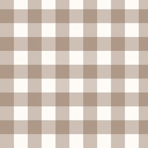 3/4" Gingham: Feather Brown Gingham Check, Buffalo Plaid, Buffalo Check