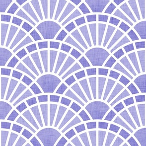 Serene Sunshine- 26 Lilac- Art Deco Wallpaper- Geometric Minimalist Monochromatic Scalloped Suns- Petal Cotton Solids Coordinate- Large- Soft Pastel Purple- Lavender- Periwinkle- Violet- Pastel Haloween