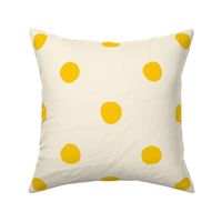 Yellow Polka Dot V1, V2 Print, Cream and Yellow Spot Print - Medium