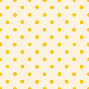 Yellow Polka Dot V1, V2 Print, Cream and Yellow Spot Print - Small