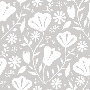 Bloom and Bliss in grey white - large