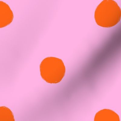 Pink Polka Dot V1, V2 Print, Pink and Orange Spot Print - Medium