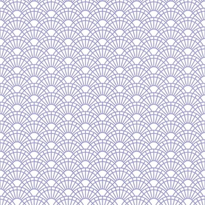 Serene Sunshine- 26 Lilac on White- Art Deco Wallpaper- Geometric Minimalist Monochromatic Scalloped Suns- Petal Cotton Solids Coordinate- sMini- Lavender- Periwinkle- Violet- Pastel Halowee