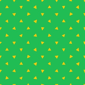 Green and Yellow Triangle Print V1, V2 Triangle Geometric Print - Small