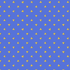 Royal Blue Triangle Print V1, V2 Print, Blue and Yellow Triangle Geometric Print - Small
