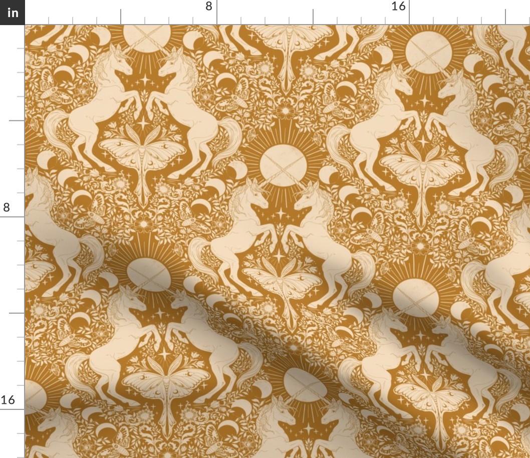 Unicorn Damask Bronze Orange