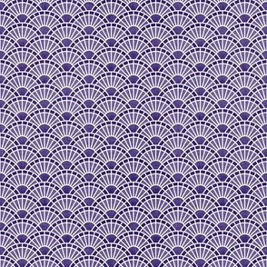 Serene Sunshine- 28 Grape- Art Deco Wallpaper- Geometric Minimalist Monochromatic Scalloped Suns- Petal Cotton Solids Coordinate- sMini- Purple- Violet- Haloween