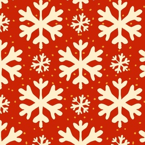 Vintage snowflakes red