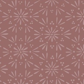 geo floral 02 - copper rose _ dusty rose pink - simple sweet geometric
