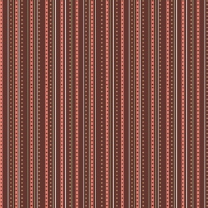French florals stripes pecan - S