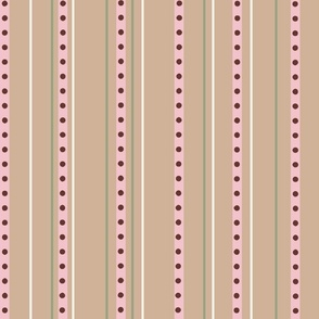 French florals stripes tan