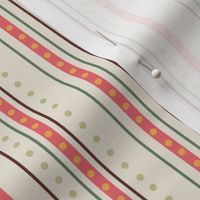 French florals stripes warm white - S