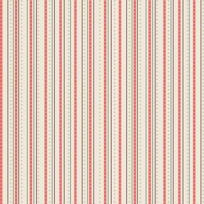 French florals stripes warm white - S