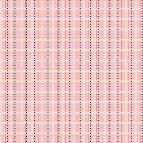 French floral checks pink - S