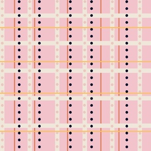 French floral checks pink