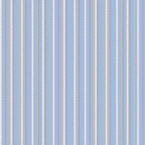 French florals stripes blue - S