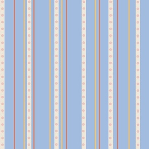 French florals stripes blue