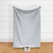 Hand Drawn Turkish Art Inspired Geometric Floral in Grey (Large)