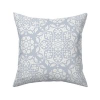 Hand Drawn Turkish Art Inspired Geometric Floral in Grey (Large)