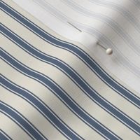 Ticking Stripe: Dark Dusty Blue & Off White Pillow Ticking