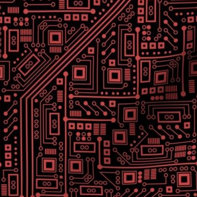 Evil Robot Circuit Board (Black and Red)