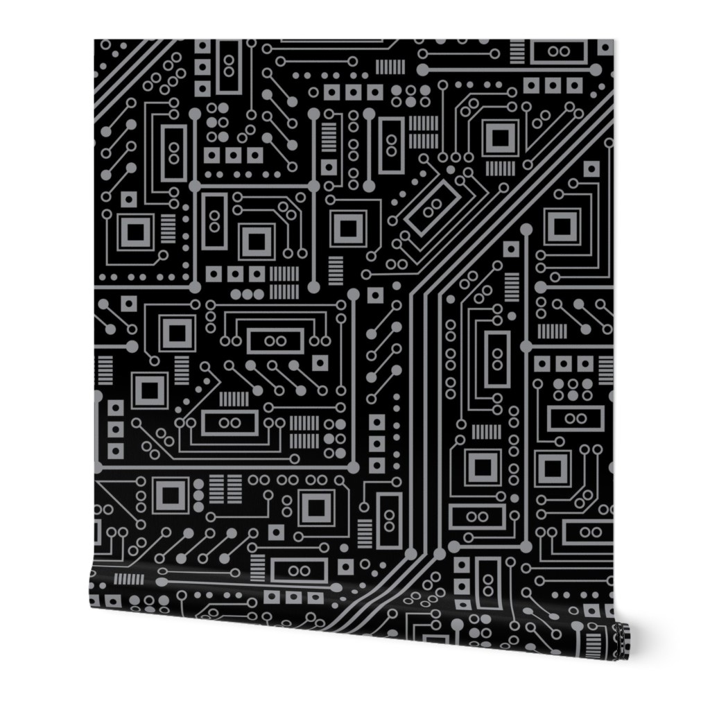 Evil Robot Circuit Board (Black and Gray)