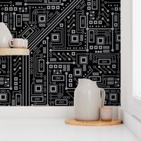 Evil Robot Circuit Board (Black and Gray)