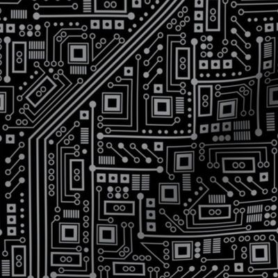 Evil Robot Circuit Board (Black and Gray)