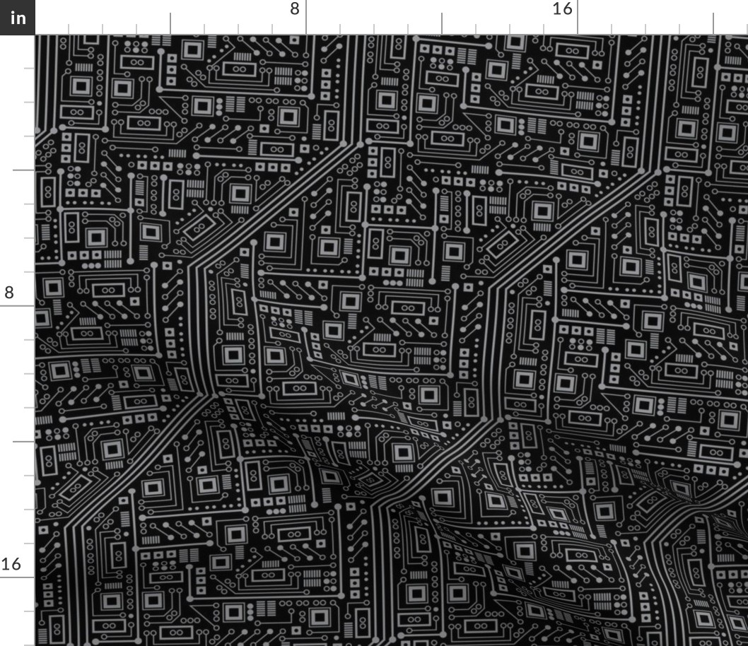 Evil Robot Circuit Board (Black and Gray)