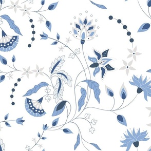 Chintz Florals 01 (Blue & White)
