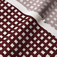 Thick Maroon Check on white Small Scale 4" x 4"