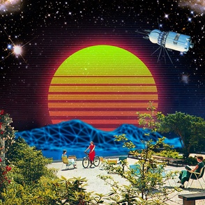 Synthwave space vintage retro collage #4