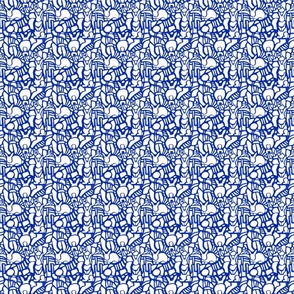 Find the Rabbits Abstract Geometric Classic Blue - Small Scale