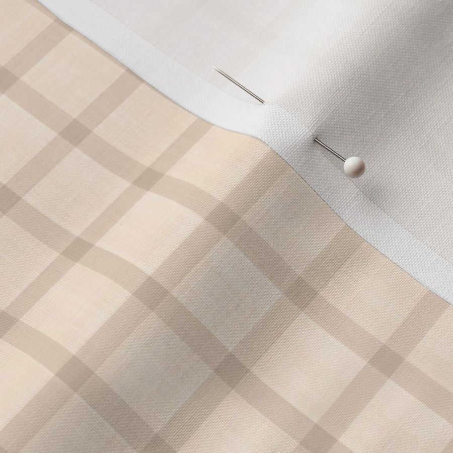 Rustic Linen Checks Gingham Pattern With A Vintage Linen Vibe Beige Brown Smaller Scale