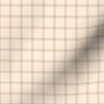 Rustic Linen Checks Gingham Pattern With A Vintage Linen Vibe Beige Brown Smaller Scale