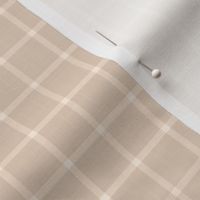 Rustic Linen Checks Gingham Pattern With A Vintage Linen Vibe Beige Smaller Scale