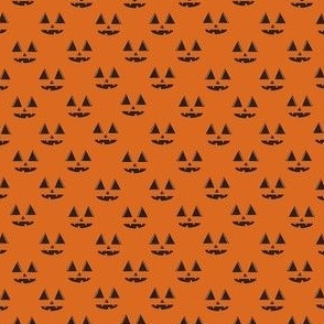 MINI Pumpkin Face Fabric halloween boho neutral design 4in