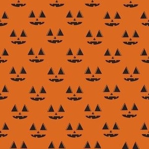 SMALL Pumpkin Face Fabric halloween boho neutral design 6in