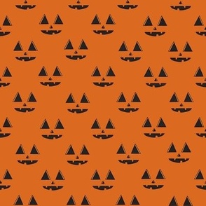 MEDIUM Pumpkin Face Fabric halloween boho neutral design 8in