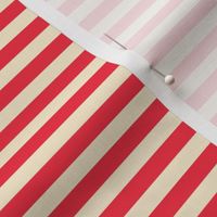 Horizontal Stripes - Red and Cream